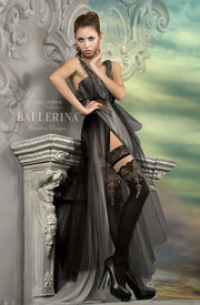 Ballerina Semi-Opaque Hold Ups with Gold Lurex Detailing