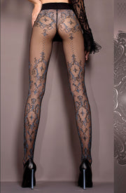 Ballerina Grey Tights with Intricate Patterns