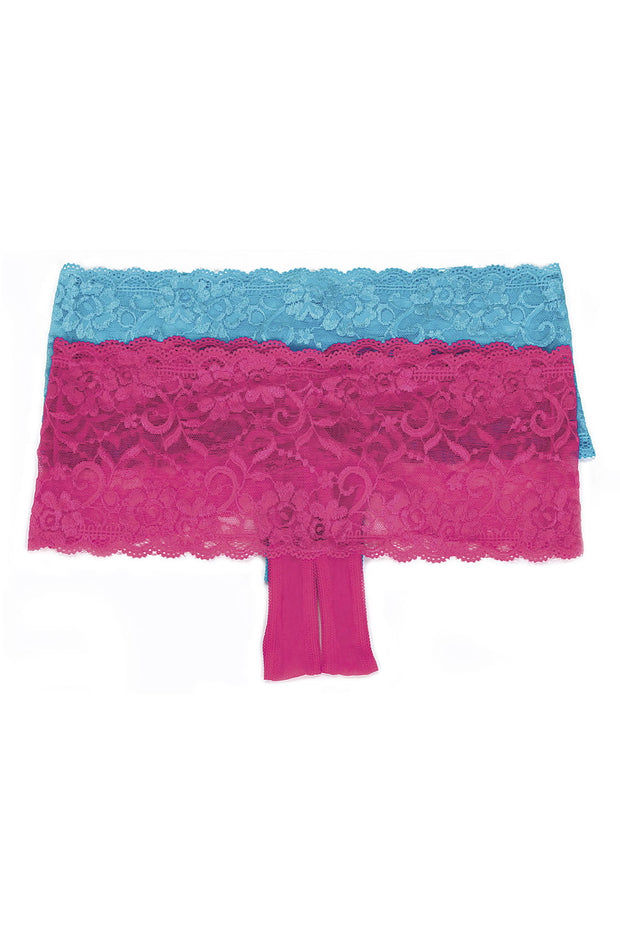 Shirley of Hollywood 59 Women's Turquoise Stretch Lace Boy Short Turquoise