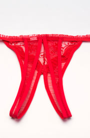 Shirley of Hollywood Elegant Crotchless Thong Red 10