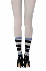 Zohara Light Grey Tights With Black and Blue Socks Print Design