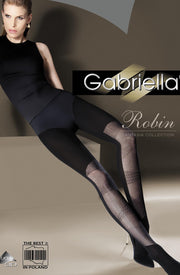 Gabriella Fantasia Robin Patterned Black Tights
