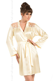 Irall Daphne Delicate Cream Satin Dressing Gown