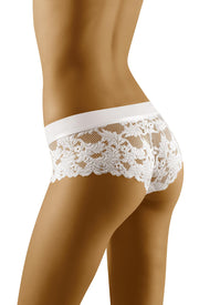 Wolbar Jade White Elegant Lace Short Briefs with Ribbon Bow